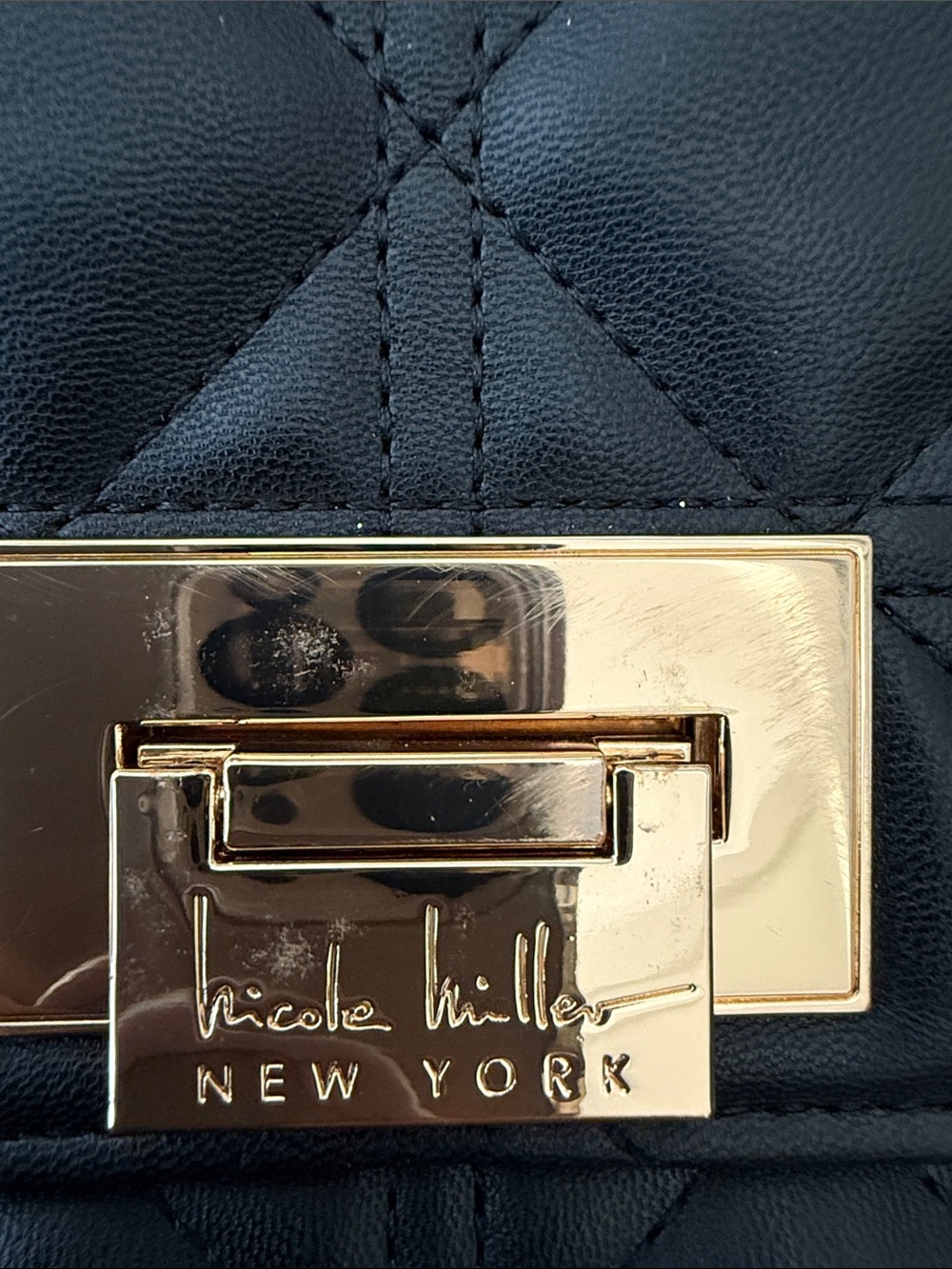 Nicole Miller Black Quilted Chain-Handle Shoulder Bag - Picture 8 of 8